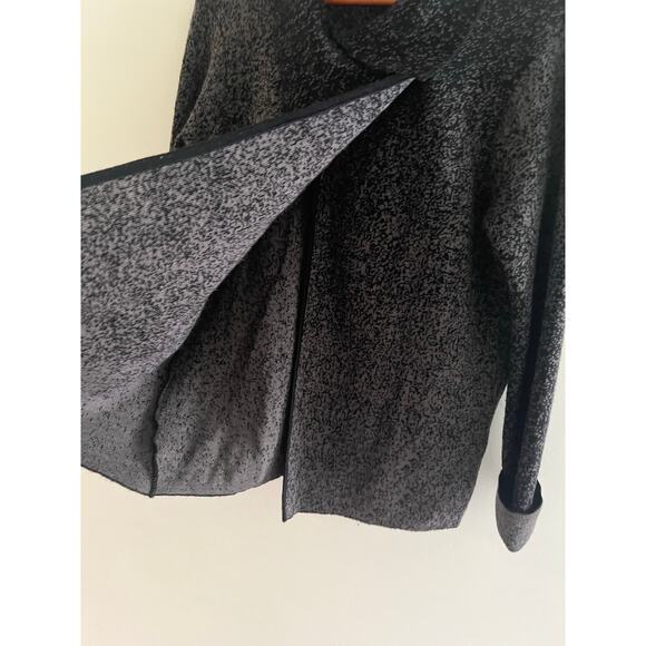 Beyond Threads 100% Baby Alpaca Sweater Jacket Black Gray Speckled Ombre Med JL - Picture 3 of 8